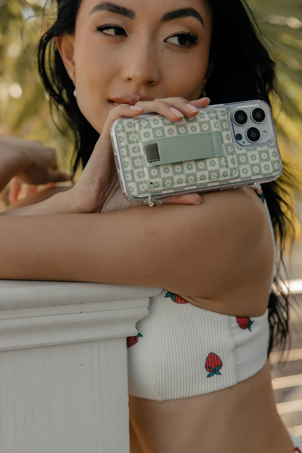 Blooming Check Magnetic Case and Wallet