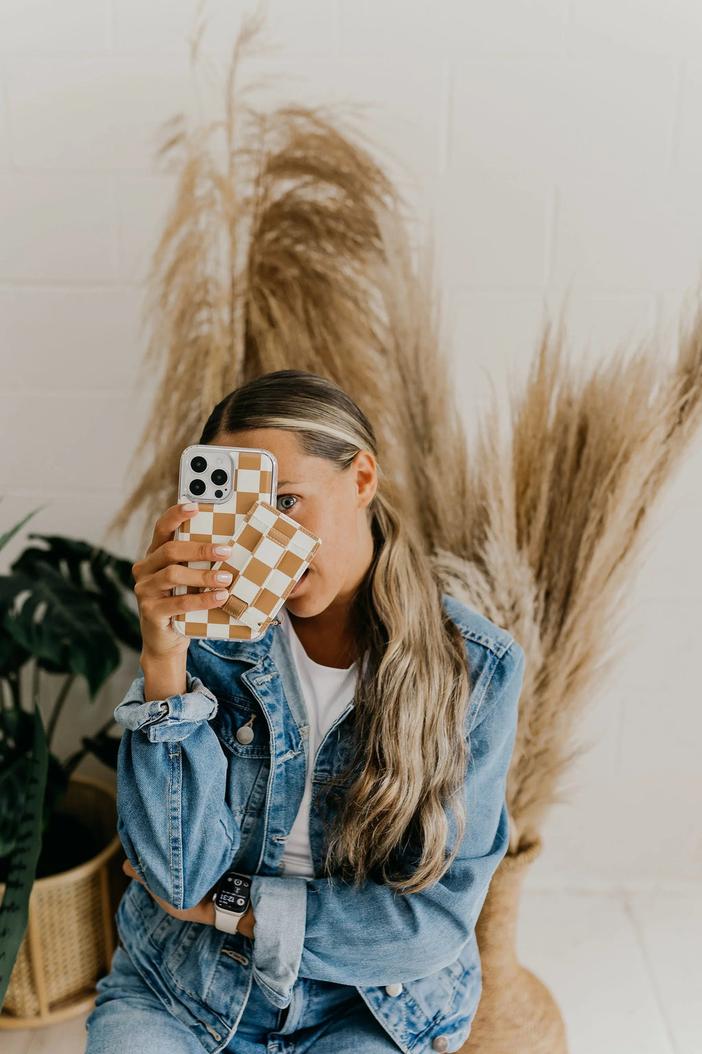 Chestnut Checks Magnetic Case and Wallet by Our Faux Farmhouse